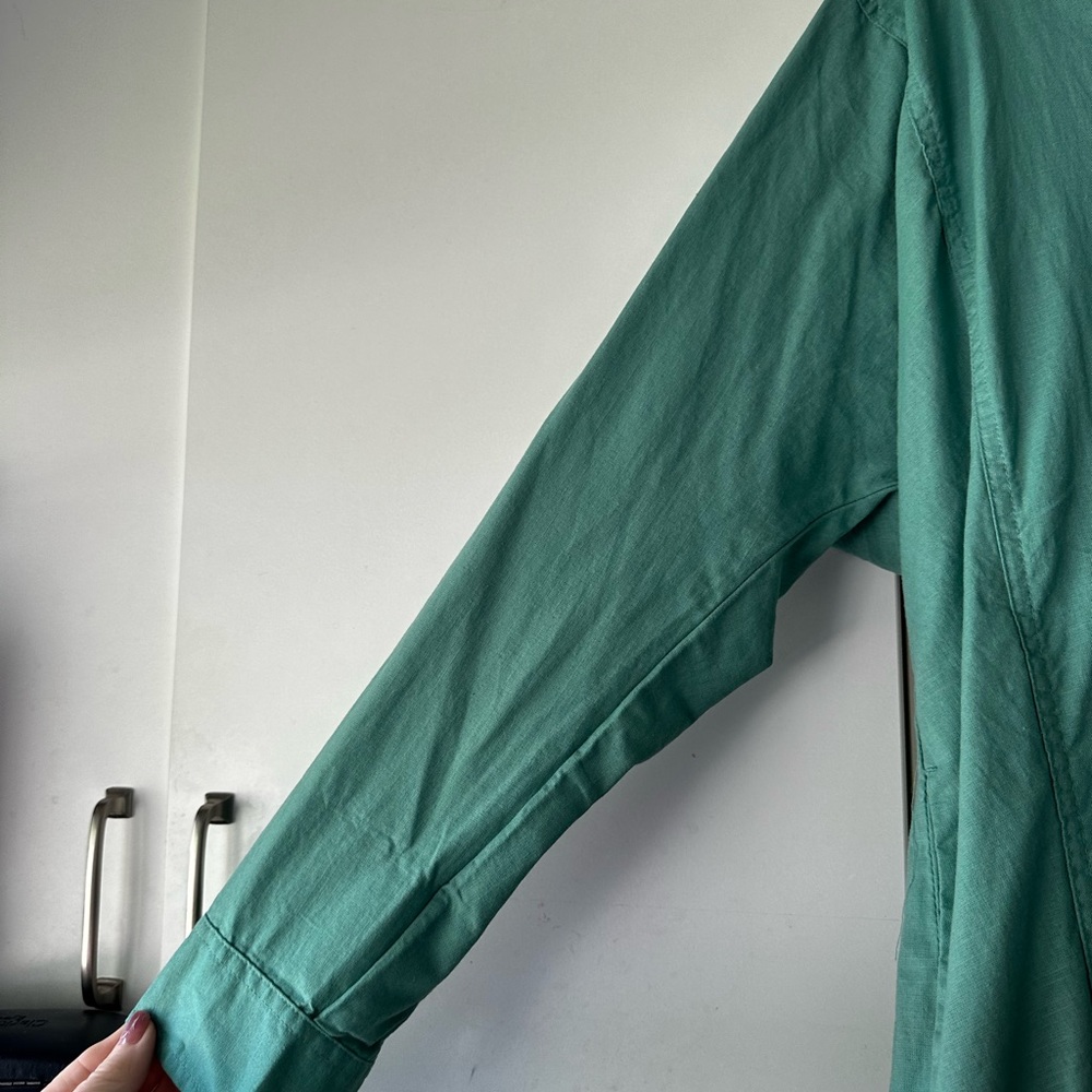 💚 Universal Thread Sage Green Linen Blend Tunic Shirt Dress M - Picture 2 of 8